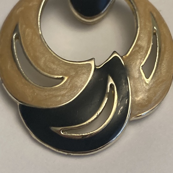 Retro Enamel Silver Tone Earrings - Picture 2 of 14